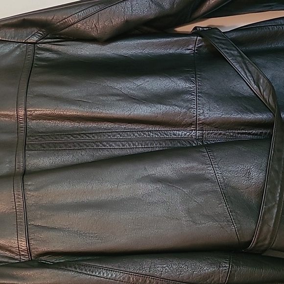 Wilsons Black Leather Button-up Belted Jacket Coat Thinsulate Zip Out Lined Wm L - Picture 9 of 16